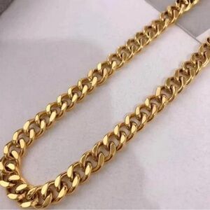 VINTAGE HEAVY GOLD CUBAN CHAIN NECKLACE